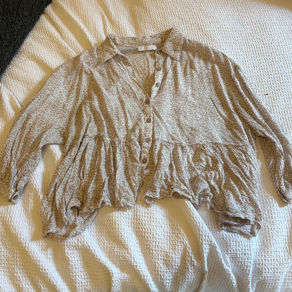 Patterned Button Blouse - image 3